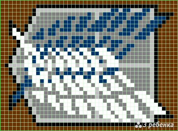 Схема фенечки прямым плетением 28796