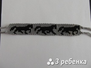 Схема фенечки прямым плетением 30221