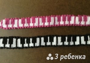 Схема фенечки прямым плетением 30325