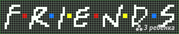 Схема фенечки прямым плетением 30353