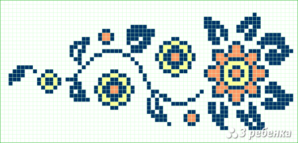 Схема фенечки прямым плетением 30275