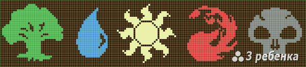 Схема фенечки прямым плетением 30245