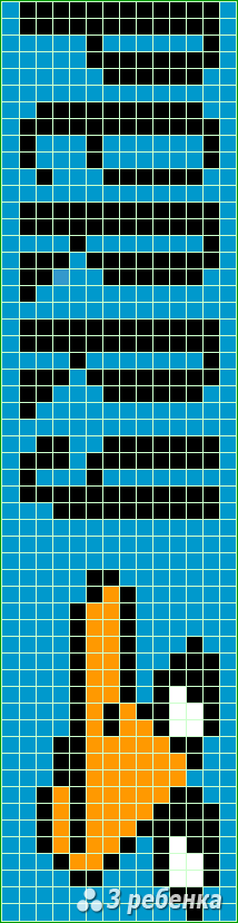Схема фенечки прямым плетением 30408