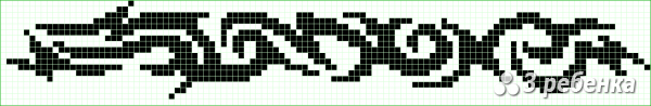 Схема фенечки прямым плетением 30464