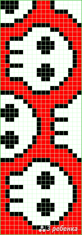 Схема фенечки прямым плетением 28969