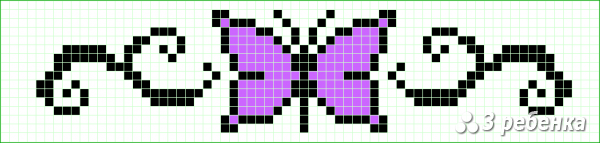 Схема фенечки прямым плетением 30457