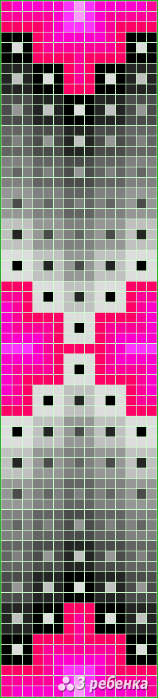 Схема фенечки прямым плетением 30143