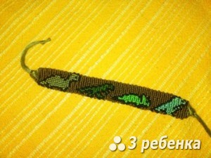 Схема фенечки прямым плетением 30909