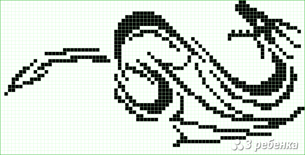 Схема фенечки прямым плетением 30502