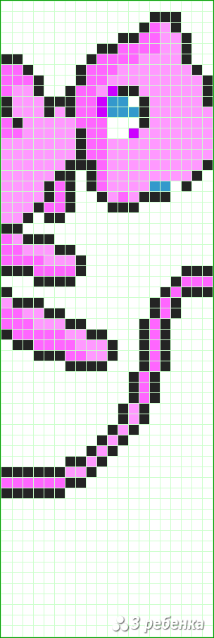 Схема фенечки прямым плетением 30707