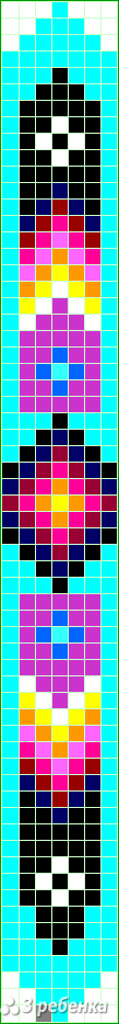 Схема фенечки прямым плетением 30547