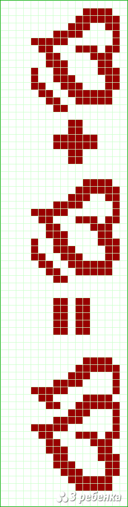 Схема фенечки прямым плетением 30746
