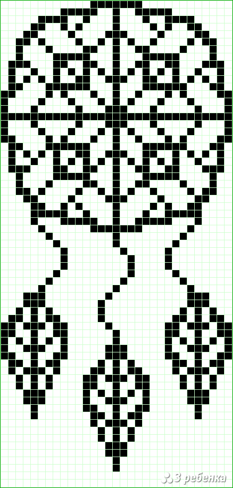 Схема фенечки прямым плетением 30596