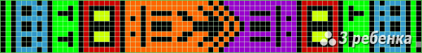 Схема фенечки прямым плетением 30540