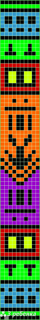 Схема фенечки прямым плетением 30540