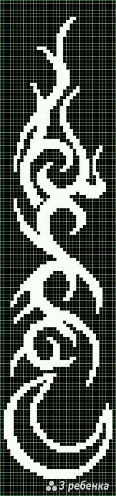 Схема фенечки прямым плетением 30982