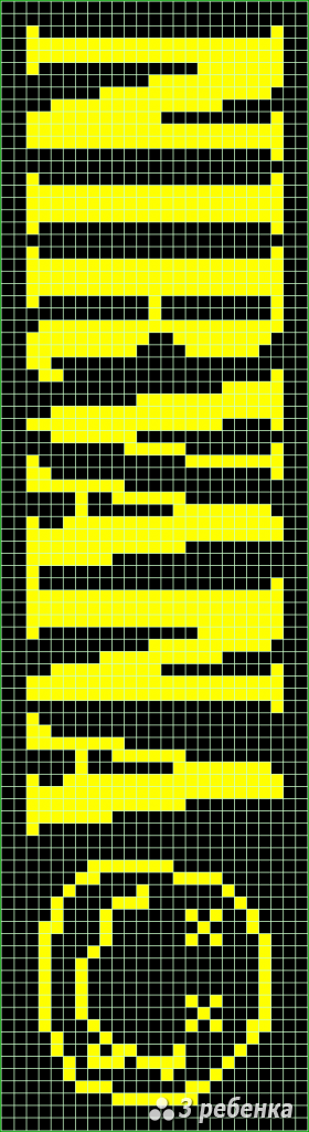 Схема фенечки прямым плетением 30946