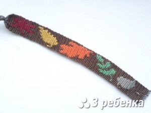 Схема фенечки прямым плетением 31671
