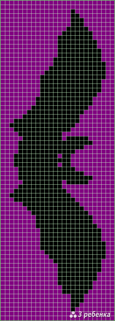 Схема фенечки прямым плетением 31404