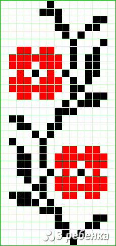 Схема фенечки прямым плетением 31381