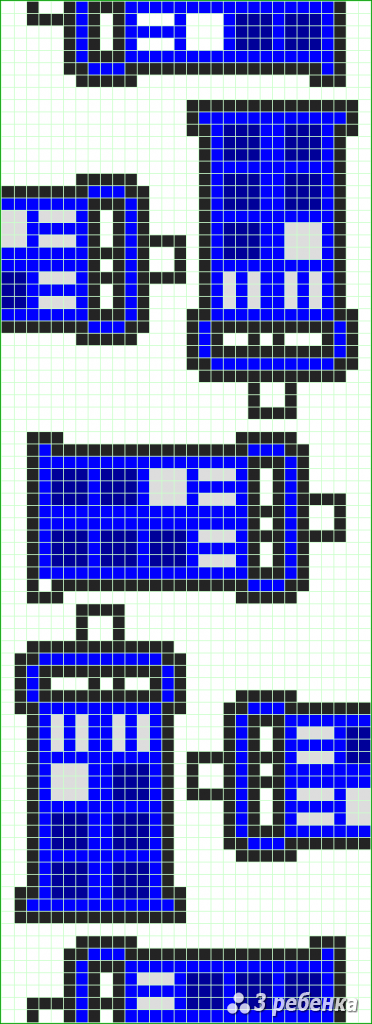 Схема фенечки прямым плетением 31388