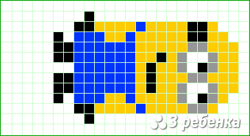 Схема фенечки прямым плетением 31584