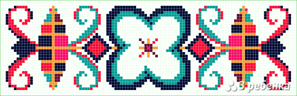 Схема фенечки прямым плетением 31722
