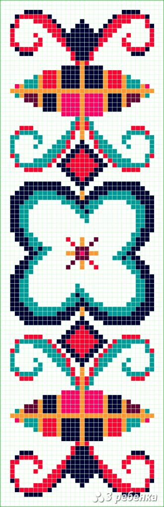 Схема фенечки прямым плетением 31722