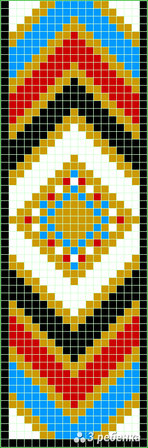 Схема фенечки прямым плетением 32660