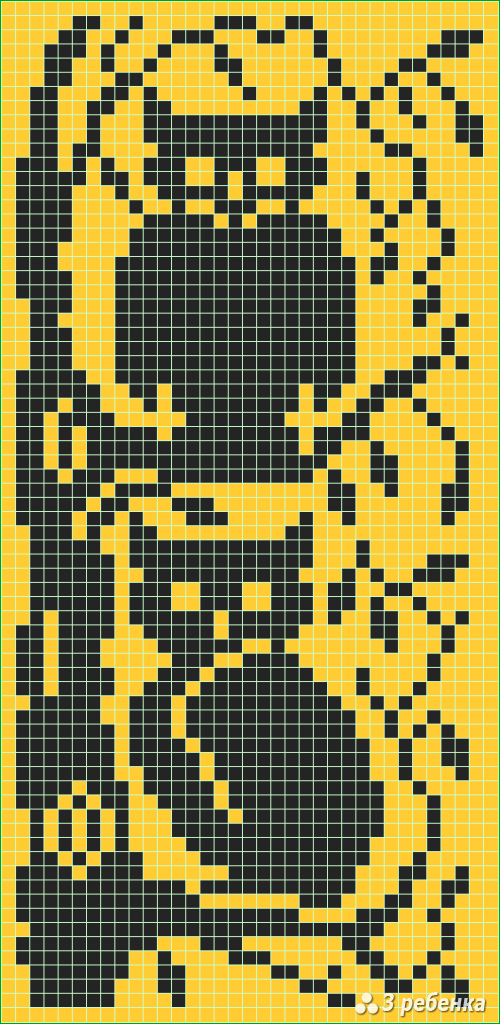 Схема фенечки прямым плетением 32754