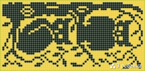Схема фенечки прямым плетением 32754