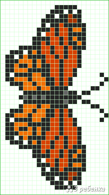 Схема фенечки прямым плетением 32637