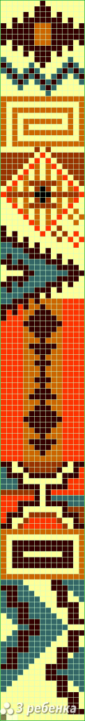 Схема фенечки прямым плетением 32822