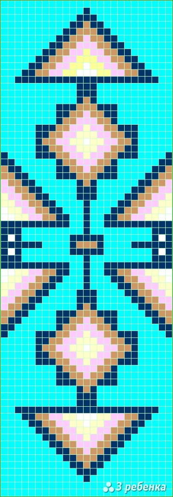 Схема фенечки прямым плетением 32982