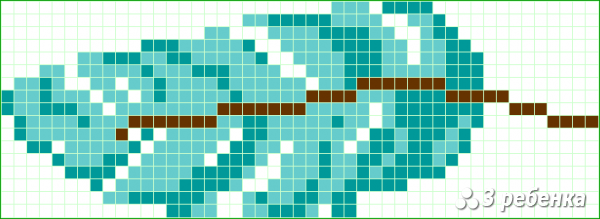 Схема фенечки прямым плетением 33045
