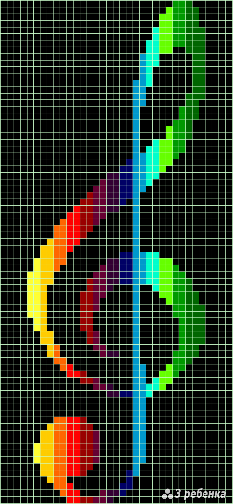Схема фенечки прямым плетением 32961