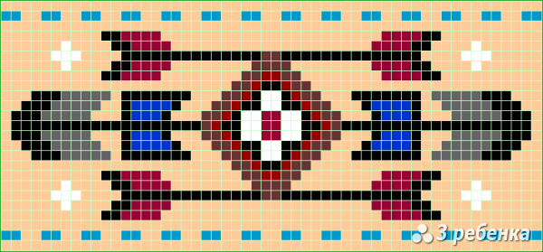 Схема фенечки прямым плетением 34155